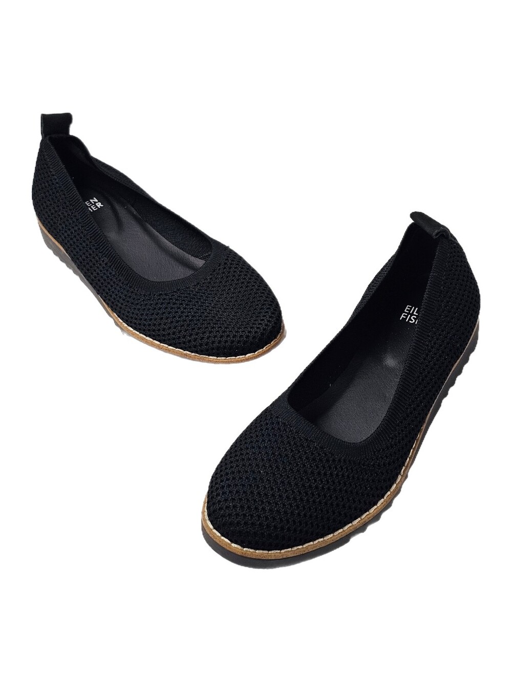 Eileen Fisher Etta Black Knit Slip On Ballet Flats Size 6.5 NWOB $175 MSRP Flats
